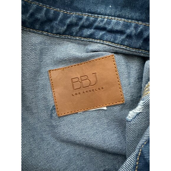 Boom Boom Jeans FAITH Denim Shirt Hi Lo Jean Shacket Custom Painted Size 1X - Picture 9 of 10